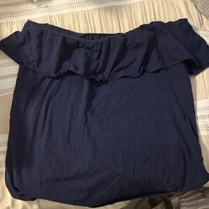 Lilly Pulitzer Navy Ruffle Blouse